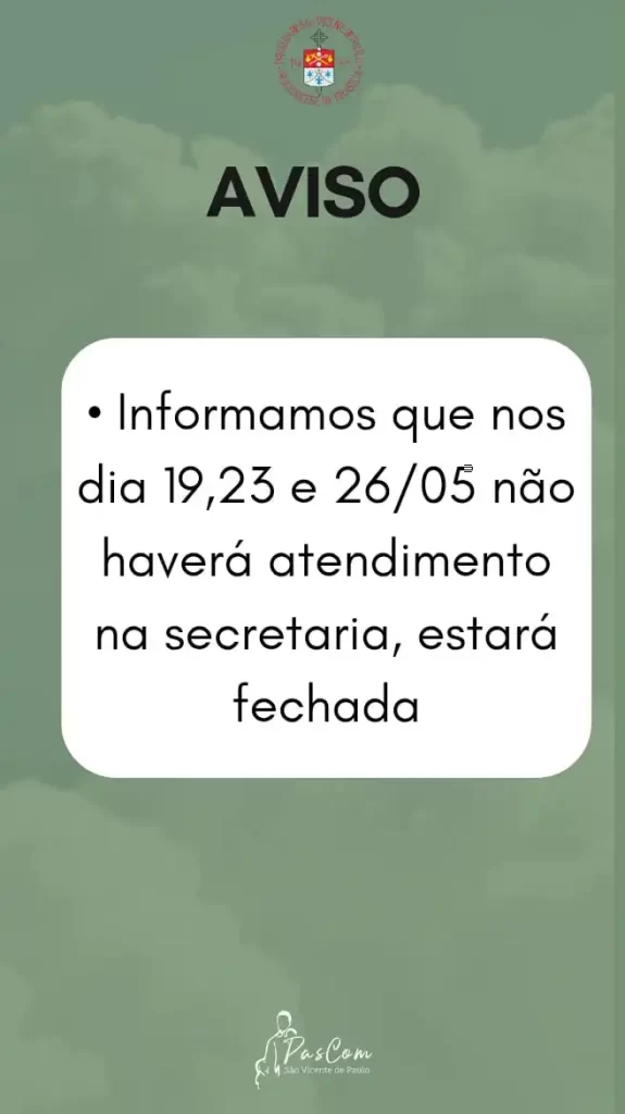 AvisoParoquiaMaio